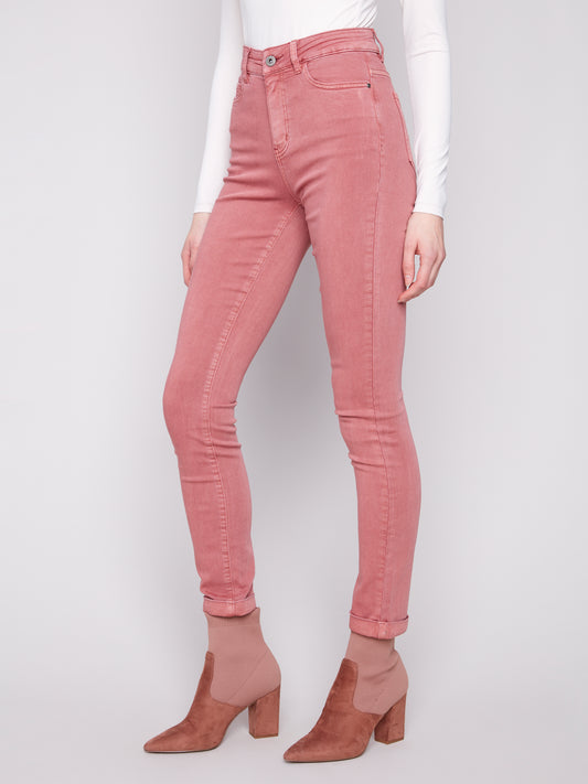 Cuffed Hem Twill Jeans - Primrose