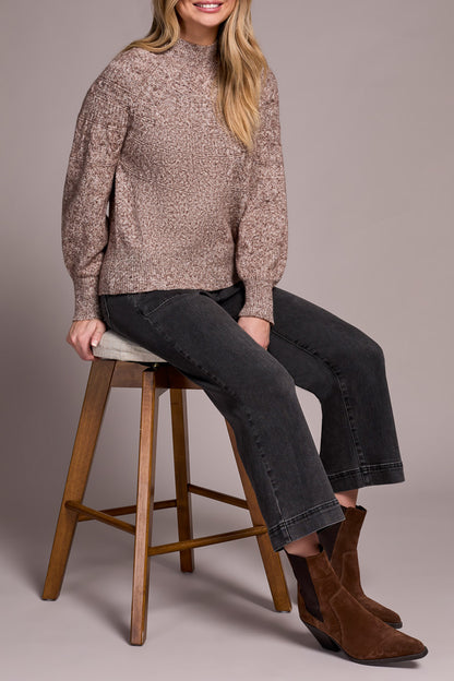 Two-Tone Mock Neck Sweater