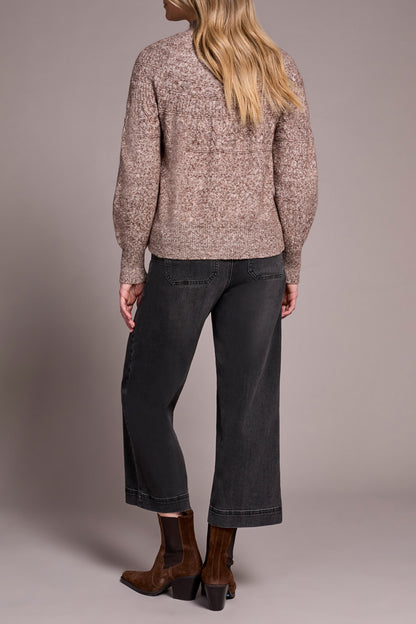 Two-Tone Mock Neck Sweater