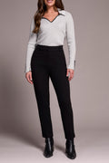 Top Stitch Johnny Collar Lightweight Sweater