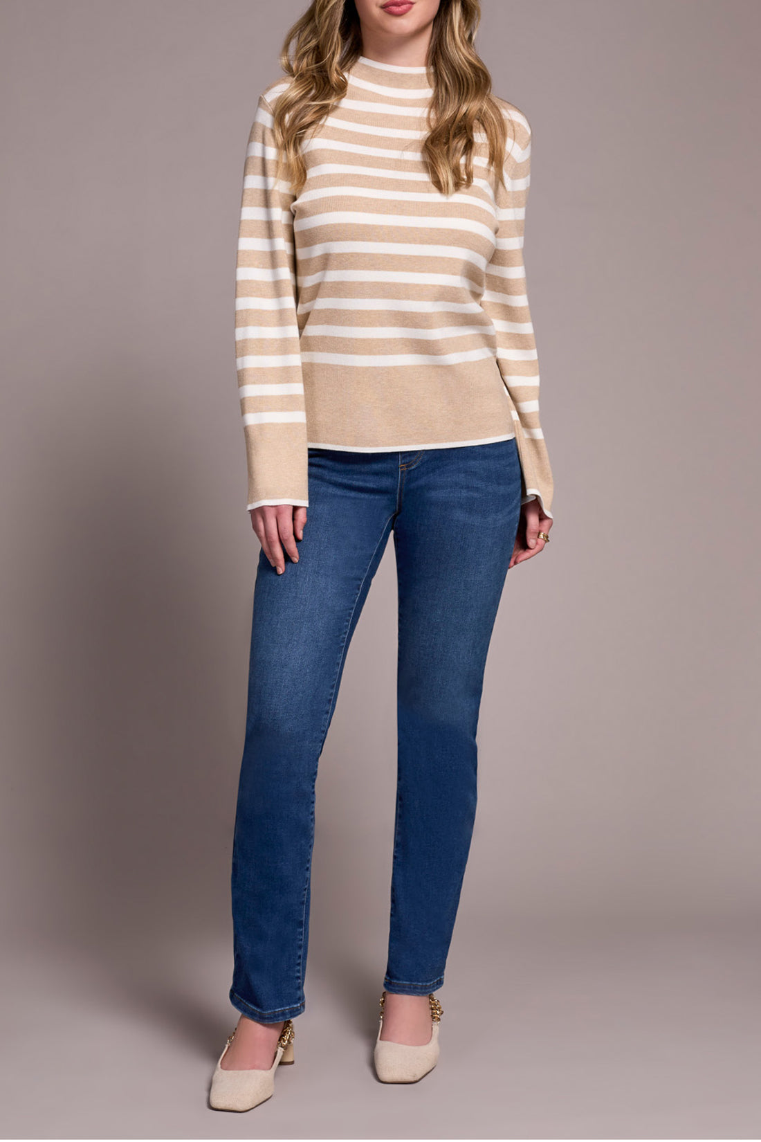 Funnel Neck Knit Sweater