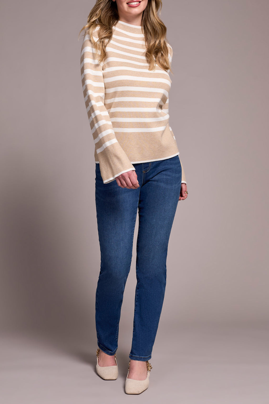 Funnel Neck Knit Sweater