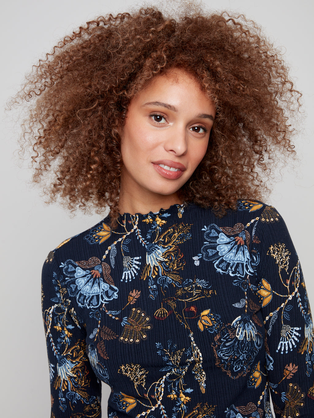 Mock Neck Print