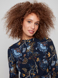 Mock Neck Print