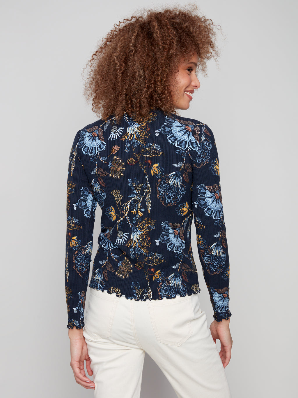Mock Neck Print