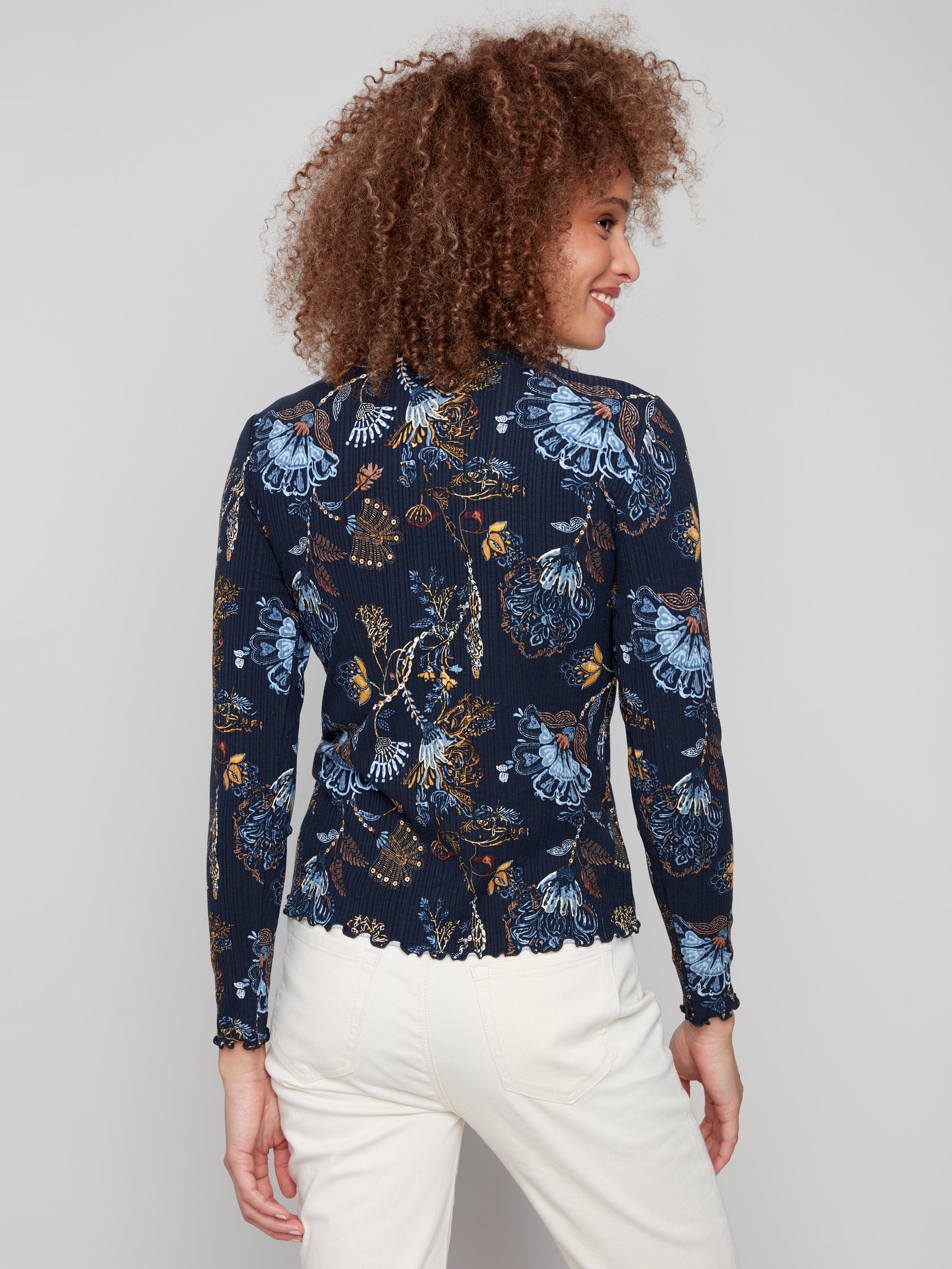 Mock Neck Print