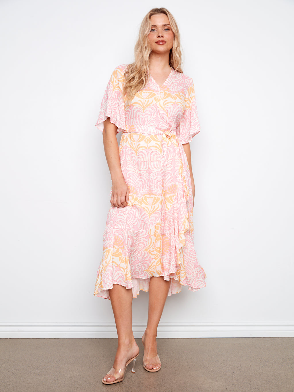 3/4 sleeve flattering silhouette dress