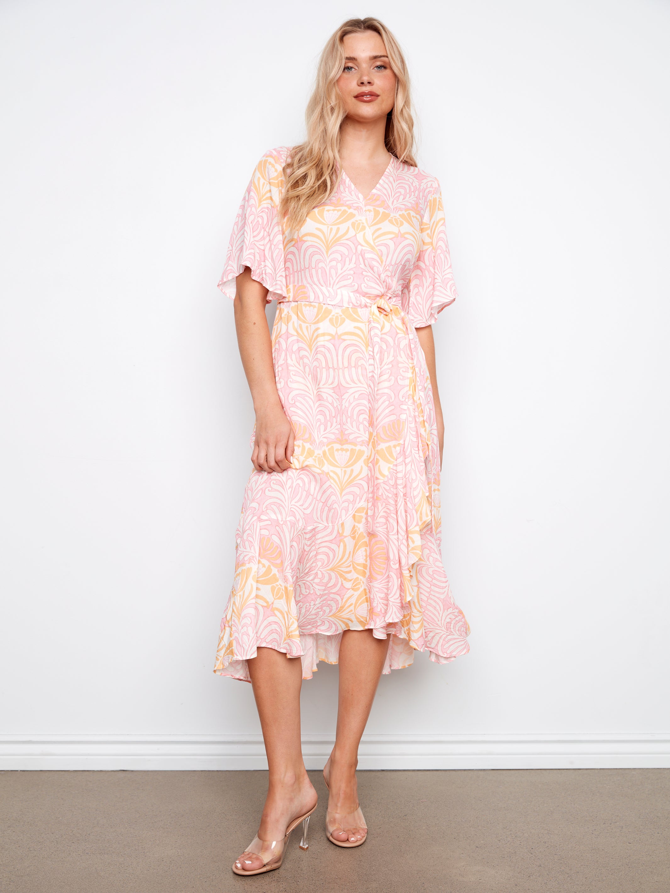 3/4 sleeve flattering silhouette dress
