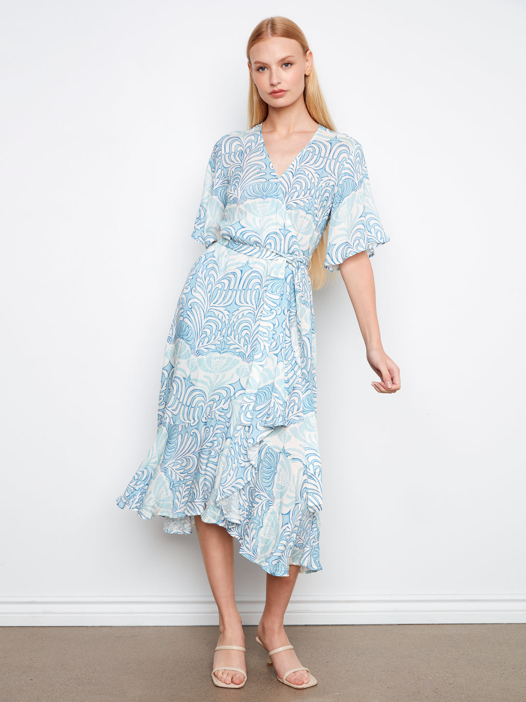3/4 length flattering silhouette dress