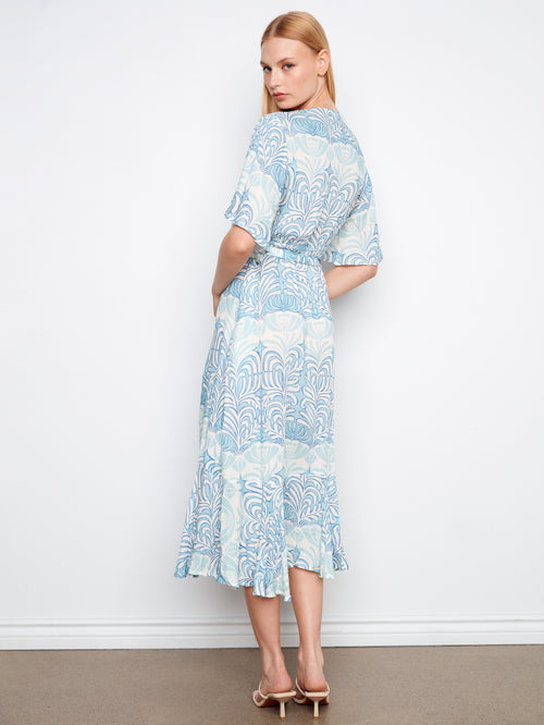 3/4 length flattering silhouette dress