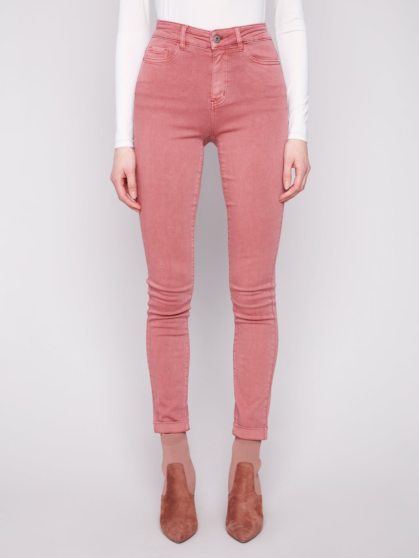 Cuffed Hem Twill Jeans - Primrose