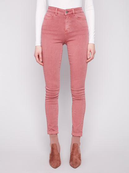 Cuffed Hem Twill Jeans - Primrose