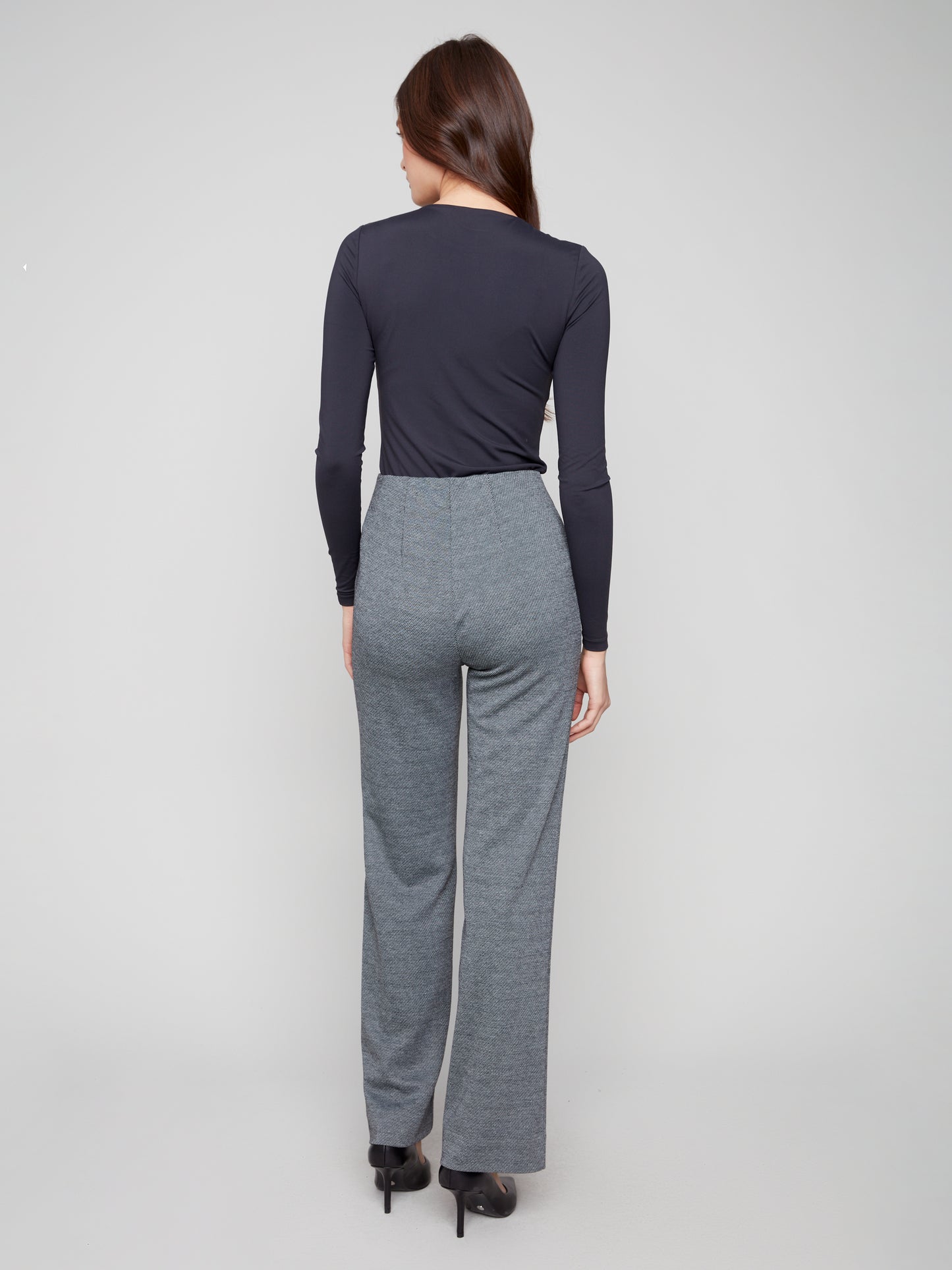 Pull-On Twill Ponte Pants - Black